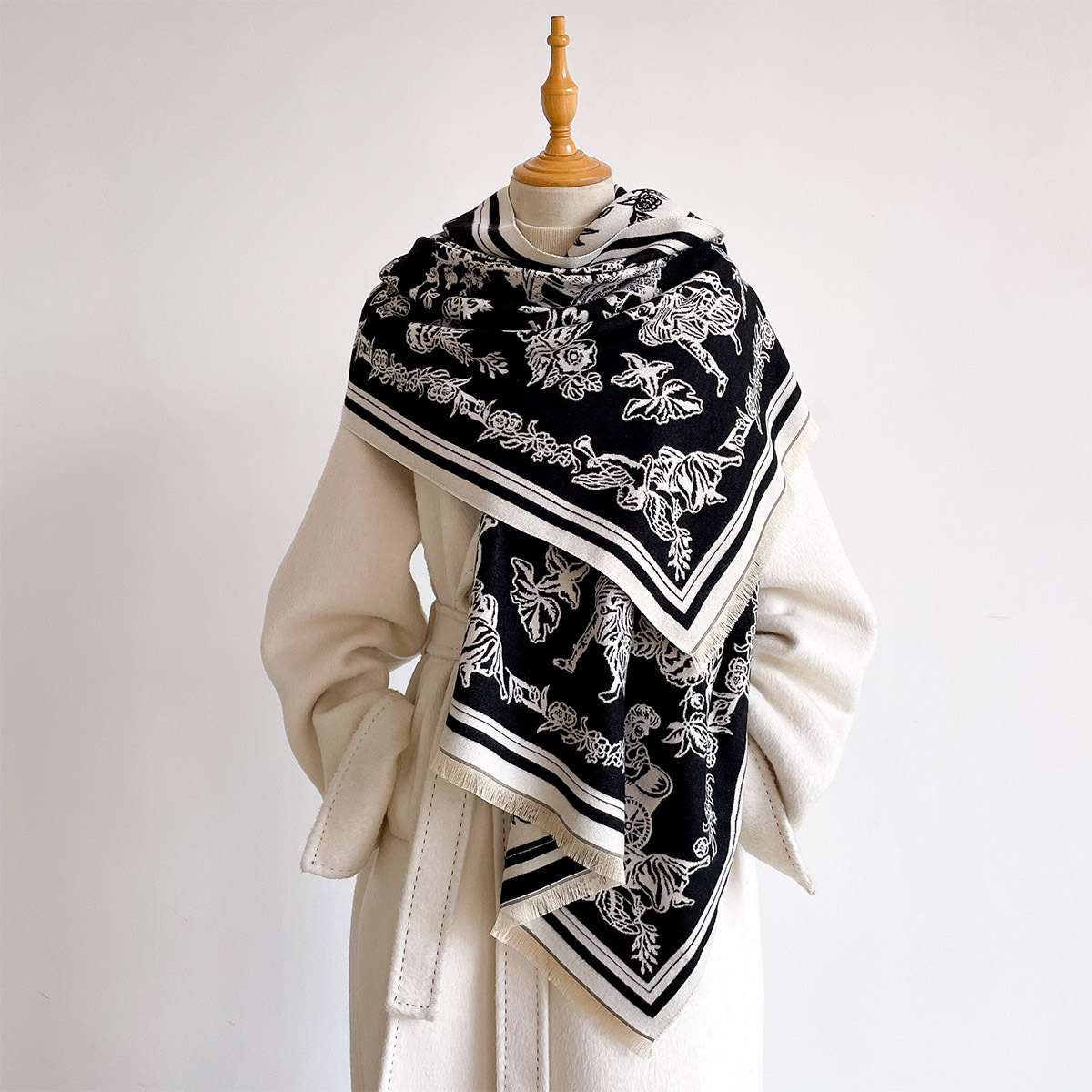 Cashmere Pashmina Wrap - Eşarp Kadın Başörtüsü Paşmina Bandana Şal