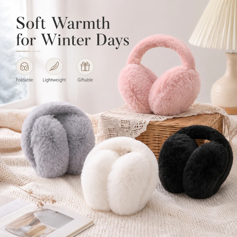 Earmuffs Foldable - Kadın ve Erkekler İçin Yumuşak, Düz