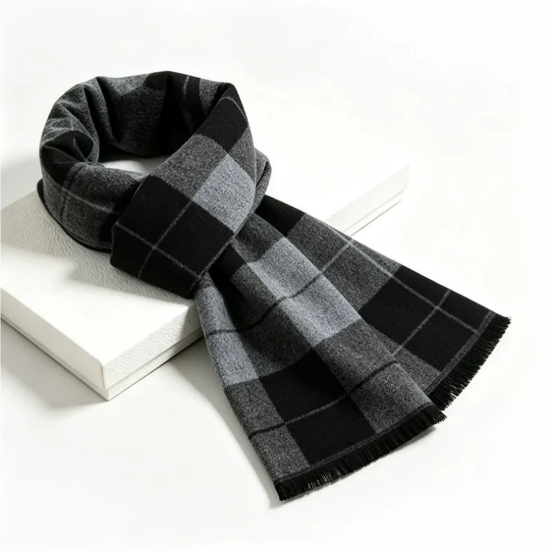 1 Adet İngiliz Siyah ve Gri Ka - Wool Scarf Men incelemesi ve fiyatı